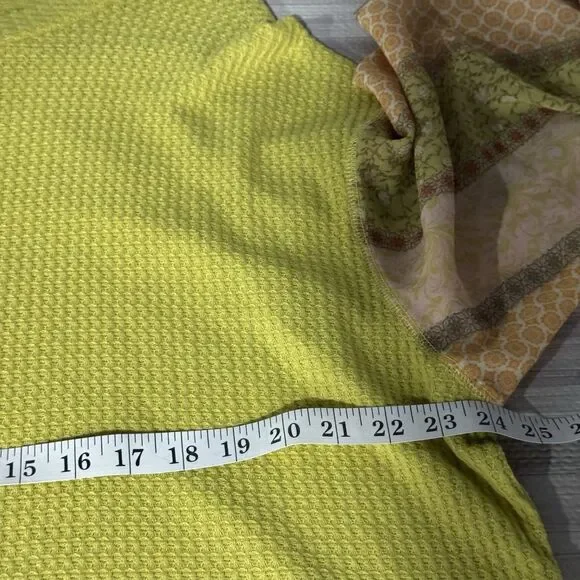 Blu Pepper Yellow Embroidered Blouse Long Sleeve  Size Large - Picture 7 of 8